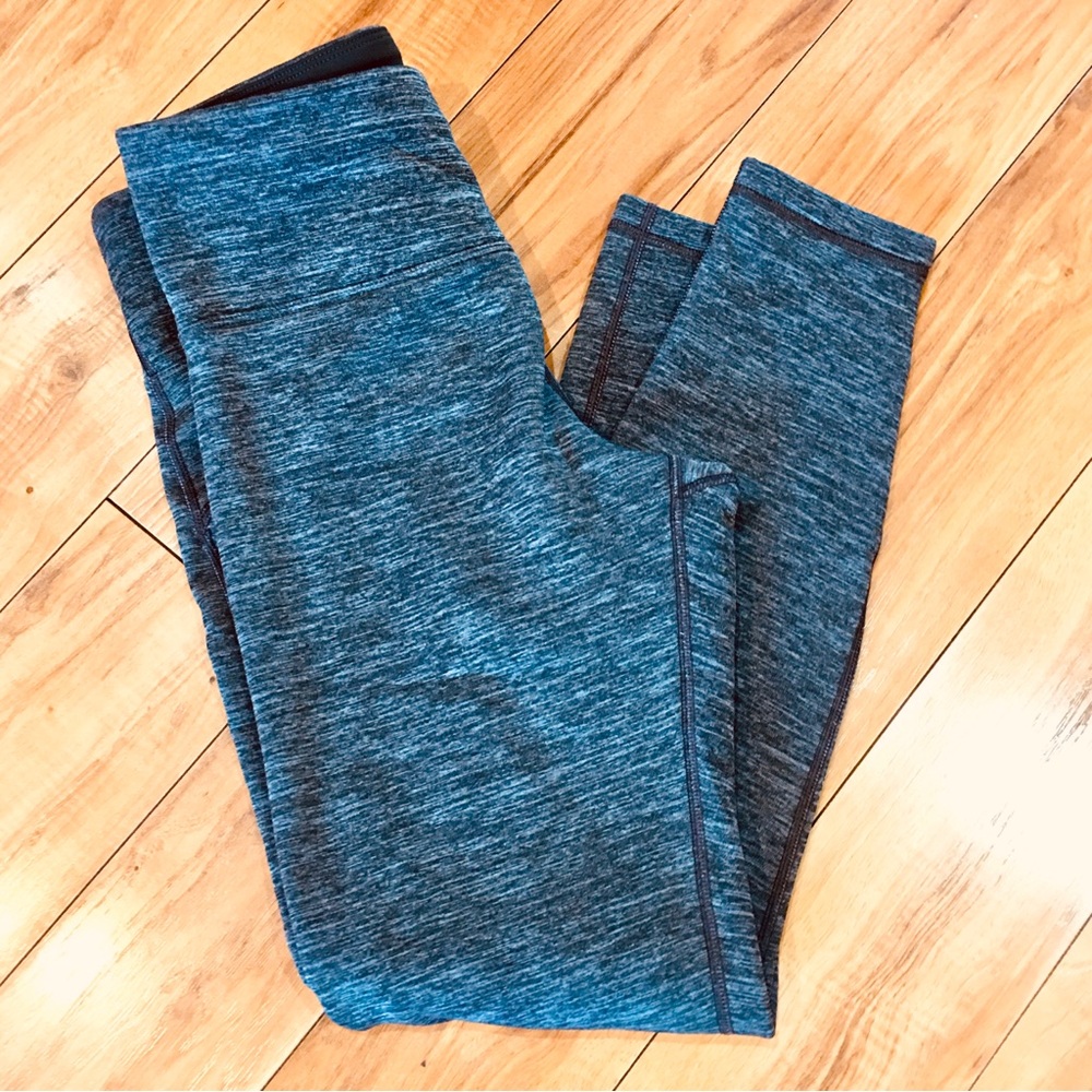 Athleta marled grey cotton skinny pants joggers Athlesiure fitness preppy medium